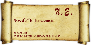 Novák Erazmus névjegykártya